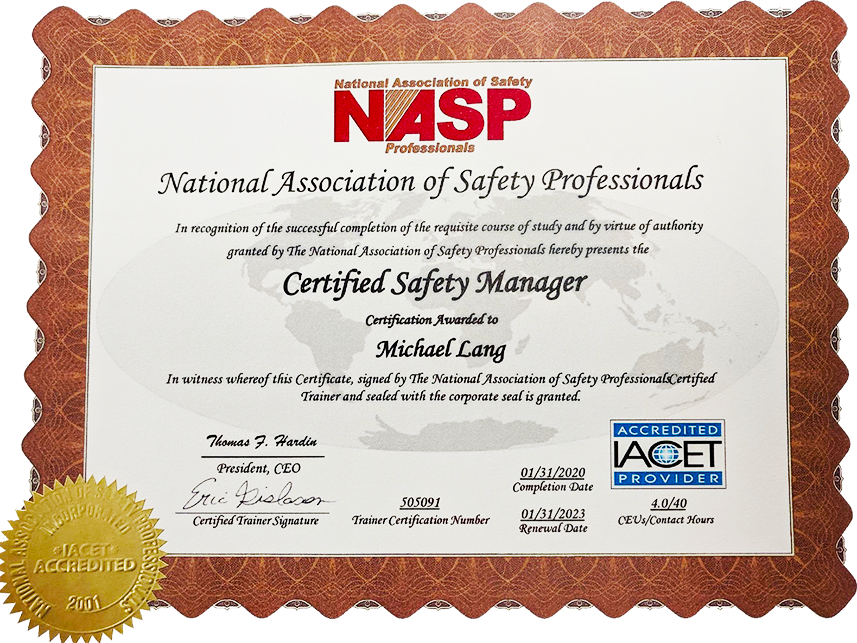 Safety Certificate